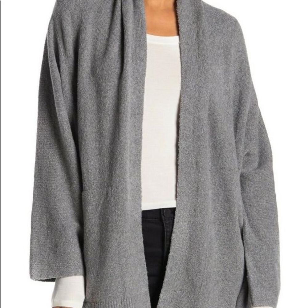 Vince Heathered Open Front Long Cardigan